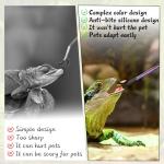 2PCS Stainless Steel Reptile Feeding Tongs with Rubber Tip, 10.6" Straight & Curved Long Tweezers, Perfect for Aquariums & Crafts - Ideal Bearded Dragon & Snake Tank Accessories, Terrarium Supplies