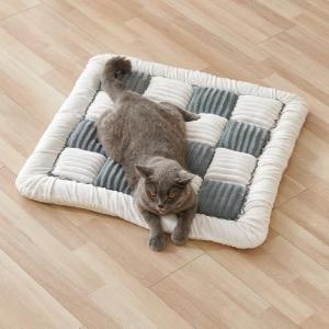 Awjcsv Washable Dog Bed, Plush Dog Crate Beds Comfy Pad, Anti-Slip Pet Mat for Medium, Small Dogs Breeds (Blue-Grey, 27.6" L x 27.6" W x 2.3" Th)