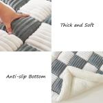 Awjcsv Washable Dog Bed, Plush Dog Crate Beds Comfy Pad, Anti-Slip Pet Mat for Medium, Small Dogs Breeds (Blue-Grey, 27.6" L x 27.6" W x 2.3" Th)