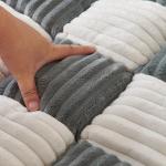 Awjcsv Washable Dog Bed, Plush Dog Crate Beds Comfy Pad, Anti-Slip Pet Mat for Medium, Small Dogs Breeds (Blue-Grey, 27.6" L x 27.6" W x 2.3" Th)