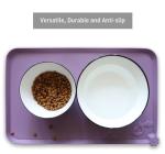 Hoki Found Silicone Pet Food Mats Tray - High-Lips Pet Dog Cat Bowl Mats - Pet Feeding Mat - Waterproof Dog Cat Food Mats -Pet Water Mats for Floors - Amethyst