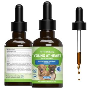 Pet Wellbeing Young at Heart for Dogs - Senior Heart Health Support, Cardiovascular Wellness & Vitality - NASC Certified & Vet-Formulated - 2 oz Liquid Formula