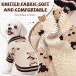 XGDMEIL Small Dog Sweaters Cute Bear Knitted Dog Cardigans Clothes for Small Medium Dogs Soft Pet Puppy Cat Knitting Outfits Fall Winter Warm Boy Girl Dogs Knitwear Coat Apparel(Beige, Medium)