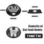Serentive 2 Pcs Non-Slip Stainless Steel Small Food Bowls - Unbreakable, Thicken Cat Feeder, 7 Oz Dishes - Suitable for Indoor Small Pets - Removable Rubber Base, Easily Clean, Lovely Color