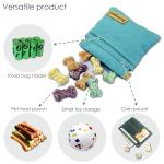 Raisingwell Dog Treat Pouch, Green Pocket Sized Pet Training Pouch, Cotton Fabric, Hand Free Dog Walking Bag with Carabiner, Self-Closing Pet Feed Snack Reward, for Puppy Travel or Outdoor Use