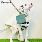 Raisingwell Dog Treat Pouch, Green Pocket Sized Pet Training Pouch, Cotton Fabric, Hand Free Dog Walking Bag with Carabiner, Self-Closing Pet Feed Snack Reward, for Puppy Travel or Outdoor Use