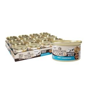 Wellness CORE+ Digestive Health Pate Adult Wet Cat Food, Natural, Protein-Rich, Grain Free, 3 Ounce, 12 Pack (Whitefish)