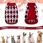 Pet Sweater The Diamond Plaid Cat Dog Shirts, Dog Apparel with Leash Hole,Red Boys Girls High Stretch Pet Clothes Small