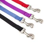 Nylon Dog Collar and Leash Set - Classic Solid Colors for Small, Medium, Large Dogs (Purple, XS, Collar 8-12", 3/8")