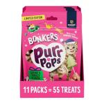 Bonkers Purrpops Christmas Themed Freeze Dried Chicken Flavor Lollipop Cat Treats for All Breeds and Ages, Value Pack (11 Pack, 55 Pieces)