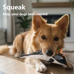 Luampo Tough Dog Toy for Aggressive Chewers, Durable UHMWPE Fabric Chew Toy with Squeaky, Plush Companion for Small Medium Large Dogs - Dolphin