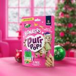 Bonkers Purrpops Christmas Themed Freeze Dried Chicken Flavor Lollipop Cat Treats for All Breeds and Ages, Value Pack (11 Pack, 55 Pieces)