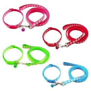 4pcs Dog Collar and Leash Set, Adjustable Puppy Collar and Leash, Anti-Escape, Quick Release, Ensures Comfortable and Flexible Wearing, Suitable for Small and Medium-Sized Pets