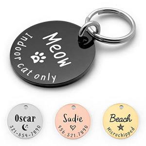 Personalized Lovely Symbols Dog Tags and Cat Tags Custom Engraved Stainless Steel Pet ID Tag (X-Small, Black)
