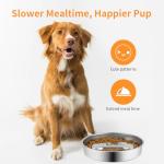 Novery Slow Feeder Dog Bowl - 2 Cups Stainless Steel Dog Slow Feeder Food Bowl, Metal Non-Slip Lick Plate,Puppy or Cat Food Holder,Pet Supplies,Puzzle Maze Dish for Small & Medium Sized Breeds