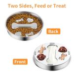 Novery Slow Feeder Dog Bowl - 2 Cups Stainless Steel Dog Slow Feeder Food Bowl, Metal Non-Slip Lick Plate,Puppy or Cat Food Holder,Pet Supplies,Puzzle Maze Dish for Small & Medium Sized Breeds