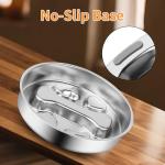 Novery Slow Feeder Dog Bowl - 2 Cups Stainless Steel Dog Slow Feeder Food Bowl, Metal Non-Slip Lick Plate,Puppy or Cat Food Holder,Pet Supplies,Puzzle Maze Dish for Small & Medium Sized Breeds