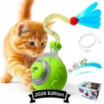 uMadeUs Cat Toys for Indoor Cats – Automatic Kitten Interactive Toy with Speedy Ball Tail as Pet Mental Stimulation - Kittens Small Dogs and Bored Adult Dog Balls to Keep Them Busy 2026 (Green Ball)