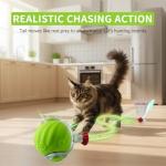 uMadeUs Cat Toys for Indoor Cats – Automatic Kitten Interactive Toy with Speedy Ball Tail as Pet Mental Stimulation - Kittens Small Dogs and Bored Adult Dog Balls to Keep Them Busy 2026 (Green Ball)