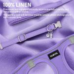 GAMUDA Small Pet Harness Collar and Leash Set, Step in No Chock No Pull Linen Fabric Soft Mesh Dog Vest Harnesses Reflective for Dogs Puppy Cats Kitten Rabbit (Purple, S)