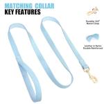 PET ARTIST Soft PU Leather Dog Collar and Leash Set, Bright & Stylish 5FT PU Leather Leash and Collar Set, Durable Pet Collars with Quick Release Metal Buckle for Small Dogs,Blue,S(9"-14")