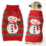 Christmas Dog Sweaters for Small Medium Large Dogs Girl, Soft Warm Pup Dogs Shirt, Turtleneck Double Knitting Collar for Outdoors Playing, Warm Dog Cat Clothes(Snowman,Medium)