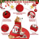 Christmas Dog Sweaters for Small Medium Large Dogs Girl, Soft Warm Pup Dogs Shirt, Turtleneck Double Knitting Collar for Outdoors Playing, Warm Dog Cat Clothes(Snowman,Medium)