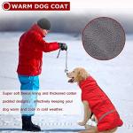 QBLEEV Warm Dog Coat Reflective Dog Jacket, Waterproof Dog Winter Coat Turtleneck Dog Clothes for Cold Weather, Thick Fleece Dog Snowsuit Christmas Dog Vest Pet Apparel for Small Medium Large Dogs L
