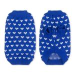 Dog Sweater Heart Puppy Sweater Warm Soft Pet Cloth Dog Outfits for Small Dogs and Cats (Blue, M)