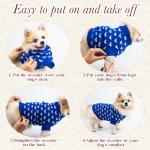 Dog Sweater Heart Puppy Sweater Warm Soft Pet Cloth Dog Outfits for Small Dogs and Cats (Blue, M)
