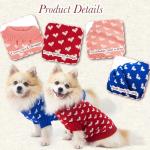 Dog Sweater Heart Puppy Sweater Warm Soft Pet Cloth Dog Outfits for Small Dogs and Cats (Blue, M)