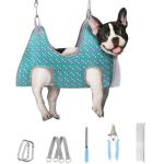 Supet Dog Grooming Hammock Harness for Dogs Cats, Relaxation Pet Nail Clipper Hammock, Restraint Dog & Small Animal Leashes Sling for Groomingk for Nail Trimming (Coral Blue, S)