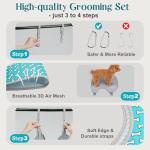 Supet Dog Grooming Hammock Harness for Dogs Cats, Relaxation Pet Nail Clipper Hammock, Restraint Dog & Small Animal Leashes Sling for Groomingk for Nail Trimming (Coral Blue, S)