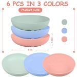 6-Pieces Whisker Fatigue Cat Bowl - 5.5 Inch Shallow Cat Food Dish Wide Cats Wet Feeding Bowls, PET Plate for Kittens and Short Legged Cats, Wheat Straw