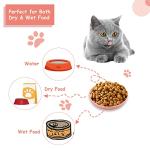 6-Pieces Whisker Fatigue Cat Bowl - 5.5 Inch Shallow Cat Food Dish Wide Cats Wet Feeding Bowls, PET Plate for Kittens and Short Legged Cats, Wheat Straw