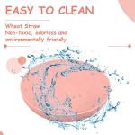 6-Pieces Whisker Fatigue Cat Bowl - 5.5 Inch Shallow Cat Food Dish Wide Cats Wet Feeding Bowls, PET Plate for Kittens and Short Legged Cats, Wheat Straw