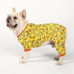 Fitwarm Funny Duck Dog Pajamas, Dog Winter Clothes for Small Dogs Girl, Lightweight Velvet Pet Jumpsuit, Cat Onesie, Yellow, Large
