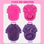 2 Pack XXS Dog Sweater, Tiny Dog Sweaters for Small Dogs Girl (1-3lb), Warm Soft Puppy Clothes for New Puppies, Cute Extra Small Doggie Clothes for Chihuahua Yorkie Cat Pet Apparel