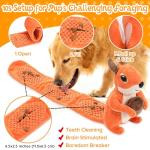 LECHONG 2-Pack Squeaky Dog Toys, Long Crinkle Tail with Treat Dispenser Pockets Plush Interactive Puzzle Toys for IQ Snuffle Foraging Training, Suitable for Small Medium & Large Dogs to Keep Them Busy