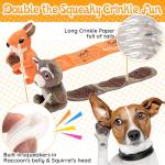 LECHONG 2-Pack Squeaky Dog Toys, Long Crinkle Tail with Treat Dispenser Pockets Plush Interactive Puzzle Toys for IQ Snuffle Foraging Training, Suitable for Small Medium & Large Dogs to Keep Them Busy