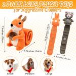 LECHONG 2-Pack Squeaky Dog Toys, Long Crinkle Tail with Treat Dispenser Pockets Plush Interactive Puzzle Toys for IQ Snuffle Foraging Training, Suitable for Small Medium & Large Dogs to Keep Them Busy