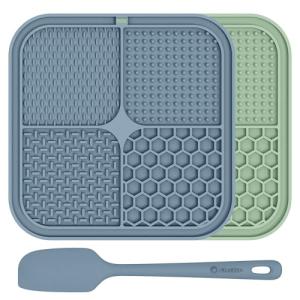 ChefAide 2 Pack Lick Mat for Dogs,Cats,Upgraded 8.5×8.5 inches Licking Mats with Suction Cups,Slow Feeder Licking Pad for Anxiety Relief and Boredom Reducer,Suitable for Dog Training Set 3