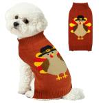 PAYHTOW Thanksgiving Dog Sweater, Knitted Dog Thanksgiving Fall Holiday Sweaters Outfit Clothes for Small Medium Large Dogs Pets (Turkey, Medium)