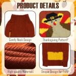 PAYHTOW Thanksgiving Dog Sweater, Knitted Dog Thanksgiving Fall Holiday Sweaters Outfit Clothes for Small Medium Large Dogs Pets (Turkey, Medium)