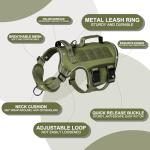 Dog Harness for Large Dogs Heavy Duty, Tactical No Pull Dog Harness with Molle System, Easy On and Off Service Dog Vest, Breathable Padded, Adjustable Reflective Pet Vest for Walking Hiking Training