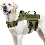 Dog Harness for Large Dogs Heavy Duty, Tactical No Pull Dog Harness with Molle System, Easy On and Off Service Dog Vest, Breathable Padded, Adjustable Reflective Pet Vest for Walking Hiking Training