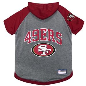 Pets First NFL San Francisco 49ers Hoodie for Dogs & Cats. | NFL Football Licensed Dog Hoody Tee Shirt, Medium | Sports Hoody T-Shirt for Pets | Licensed Sporty Dog Shirt