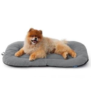 Bedsure Washable Dog Crate Pad for Small Dogs, Anti-Slip Puppy Kennel Dog Bed for Crate - Ultra Soft Fleece Flat Thin Pet Mat (Not Chew Proof), Light Grey 23"x17"