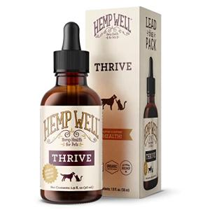 Hemp Well Thrive Oil for Dogs and Cats – Supports Hip, Joint, and Heart Health, Promotes Immune Support, Strengthens Skin and Coat, Organically Sourced – 2 Ounces