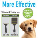 FUR4 deShedding Dog Brush for Short Hair Dogs – Pet Hair Brush with 4 Carbon Fiber Edges – deShedding Tool Removes Loose Fur – Gentle & Effective Dog Grooming Brush for Shedding